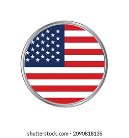 United States or American flag with silver frame vector design