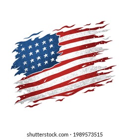 United States American Flag Torn Looks Stock Vector (Royalty Free ...