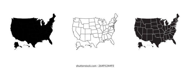 United States of American Map.USA Map. Poster map of United States of America. Print of USA with name states, poster or geographic, political theme. Infographic graphic design print map of USA states.