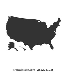 The United States Of American Map Vector Illustration. USA map icon isolated on white background. Cartography symbol modern, simple, vector, icon for website design, mobile app, ui