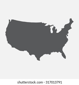 United States of America,USA country border map.