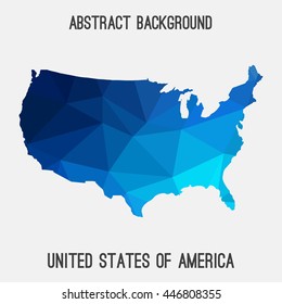 United States of America,USA map in geometric polygonal,mosaic style.Abstract tessellation,modern design background. Vector illustration EPS8