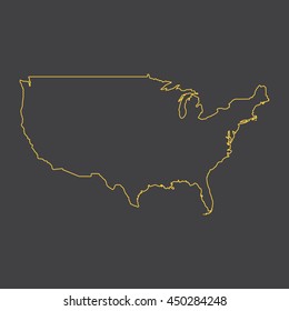 United States of America,USA map,outline,stroke,line style