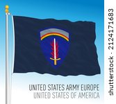 United States Army Europe Command flag, USA, vector illustration