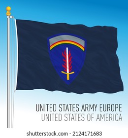 United States Army Europe Command Flag, USA, Vector Illustration