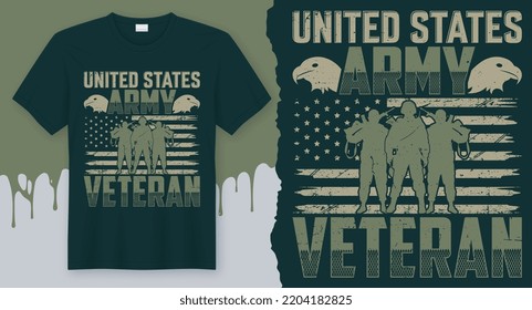 United States Army Veteran. Best Veteran T-Shirt Design vector