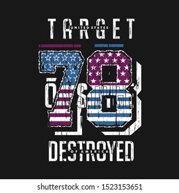 united states with background flag graphic vector t shirt
