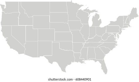 United States Map Gray