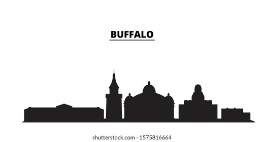 United States, Buffalo city skyline isolated vector illustration. United States, Buffalo travel black cityscape svg