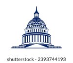 United States Capitol building icon design vector template