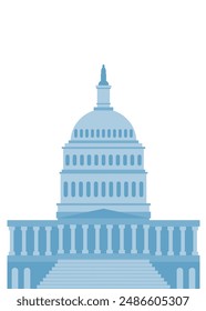 United States Capitol building icon in Washington DC. Vector illustration in flat style