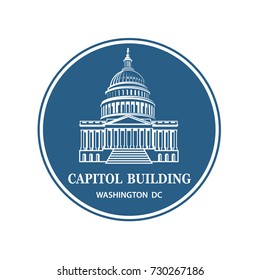 United States Capitol Building Icon In Washington DC