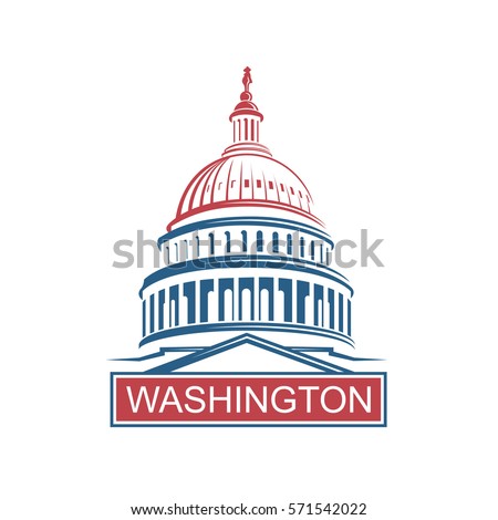 United States Capitol building icon in Washington DC. Vector illustration