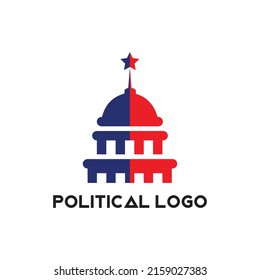 United States Capitol Building logo design. Capitol Hill Washington DC vector design. Political logo template