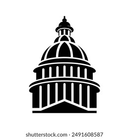 United States Capitol building logo design icon Vector illustration