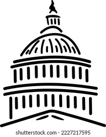 United States Capitol Clipart - (Editable file) - Vector Illustration