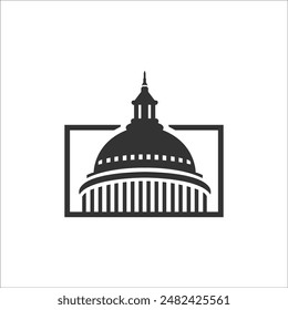 united states capitol hill logo concept vector illustration, capitol hill dome