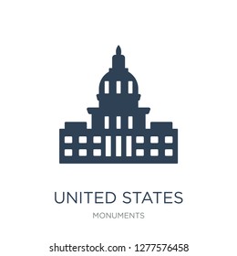 united states capitol icon vector on white background, united states capitol trendy filled icons from Monuments collection, united states capitol vector illustration