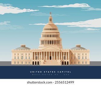 United States Capitol - Washington DC - USA - Stock Image as EPS 10 File