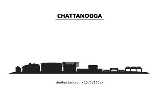 United States, Chattanooga city skyline isolated vector illustration. United States, Chattanooga travel black cityscape