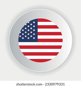 United States in circle shape. official colors and proportions correctly. Vector illustration. eps 10.