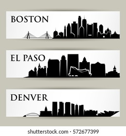 United States city skylines - vector illustration