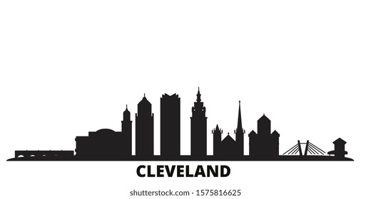 United States, Cleveland city skyline isolated vector illustration. United States, Cleveland travel black cityscape