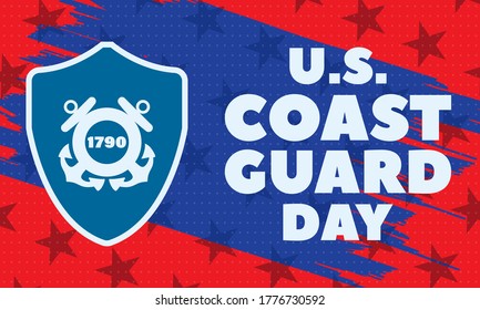 United States Coast Guard birthday. August 4. Poster, card, banner, background design. EPS 10.