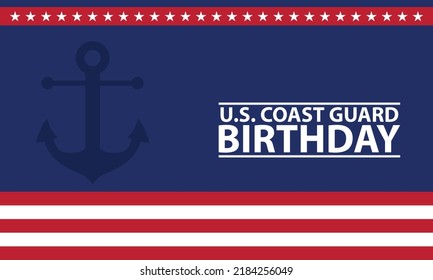 United States Coast Guard birthday. greeting background design