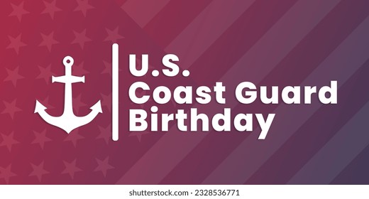 United States Coast Guard Day. August 4. Vector template, background, web, banner, card, flyer, poster, sticker, social media post, suitable for sale. Flag of the United States