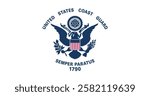 United States Coast Guard Flag Vector Illustration Premium Quality