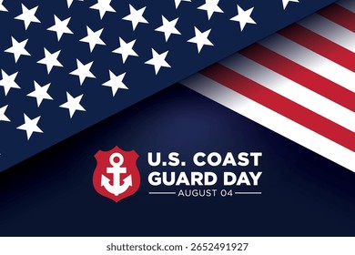 United States Coast Guard Poster with American Flag for National Celebration
