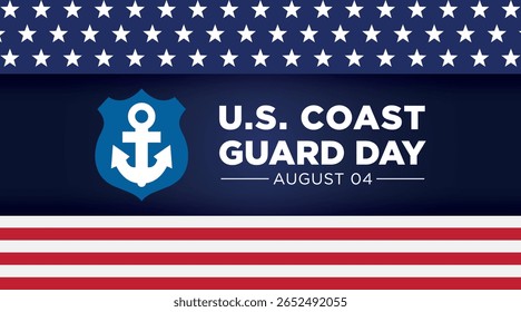 United States Coast Guard Poster with American Flag for National Celebration