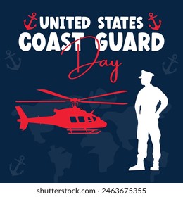 united states coast guard theme vector illustration