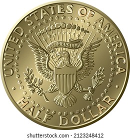 United States coin Half dollar and Presidential Seal reverse