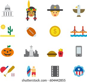 UNITED STATES colored flat icons