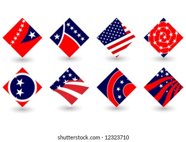 United States colors. Abstract election icons or Fourth of July theme