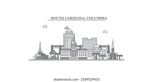 United States Columbia City Skyline Isolated Stock Vector (Royalty Free ...