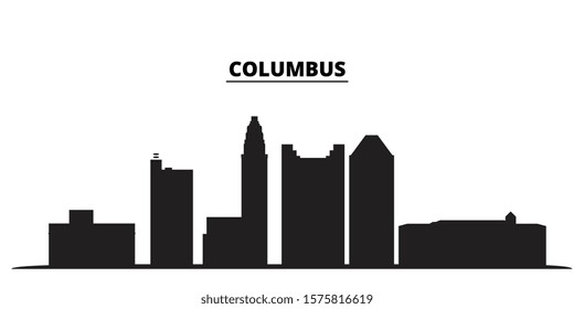 United States, Columbus City city skyline isolated vector illustration. United States, Columbus City travel black cityscape