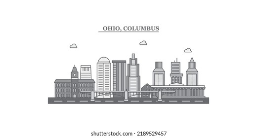 Estados Unidos, horizonte de la ciudad de Colón, ilustración vectorial aislada, iconos