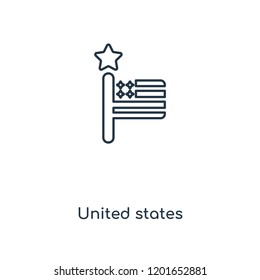 United states concept line icon. Linear United states concept outline symbol design. This simple element illustration can be used for web and mobile UI/UX.