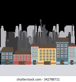 United States concept with New York design, vector illustration 10 eps graphic