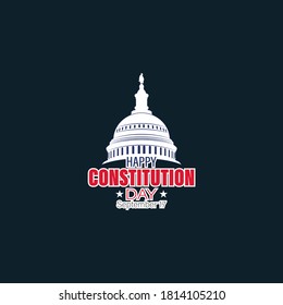 United States constitution day. 17 september. Isolated vector for greeting cards, posters, banners.