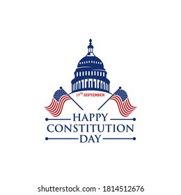 United States Constitution Day. 17 September. Isolated Vector Elements. Logo And Calligraphy Design. Usable For Greeting Cards, Posters, Banners.