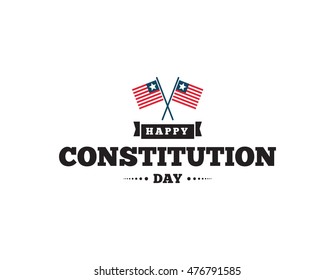 United States constitution day. 17 september. Isolated vector elements. Logo and calligraphy design. Usable for greeting cards, posters, banners.