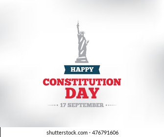 United States Constitution Day. 17 September. Isolated Vector Elements. Logo And Calligraphy Design. Usable For Greeting Cards, Posters, Banners.