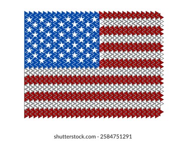 United States country flag. United States flag illustration. USA Flag motif 3D