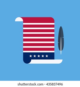 United States Declaration of Independence flat style design vector illustration. svg