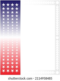 United States decorative border frame design template with copy space for text.