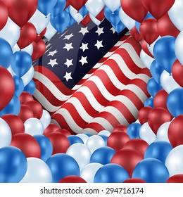 United of states with design balloons. vector